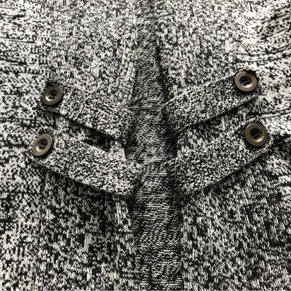 AB Studio Cardigan Women’s Size M Black and Gray Button Tab Detail at Waist - Picture 2 of 5